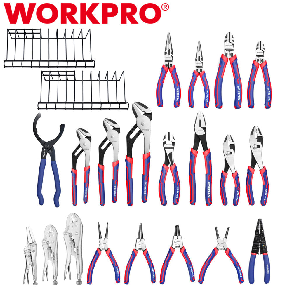WORKPRO 20PC Plier Set CR-V Carbon Steel 2 Plier Organizers with