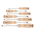 Felo Screwdriver Wooden Handle Slotted/Pozi/Phillips 7 Piece Set
