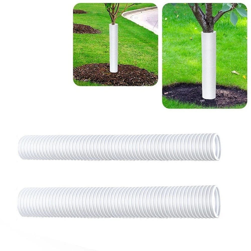 Tree Trunk Protective Tubes Hard Pp White Tree Guards For Gardens