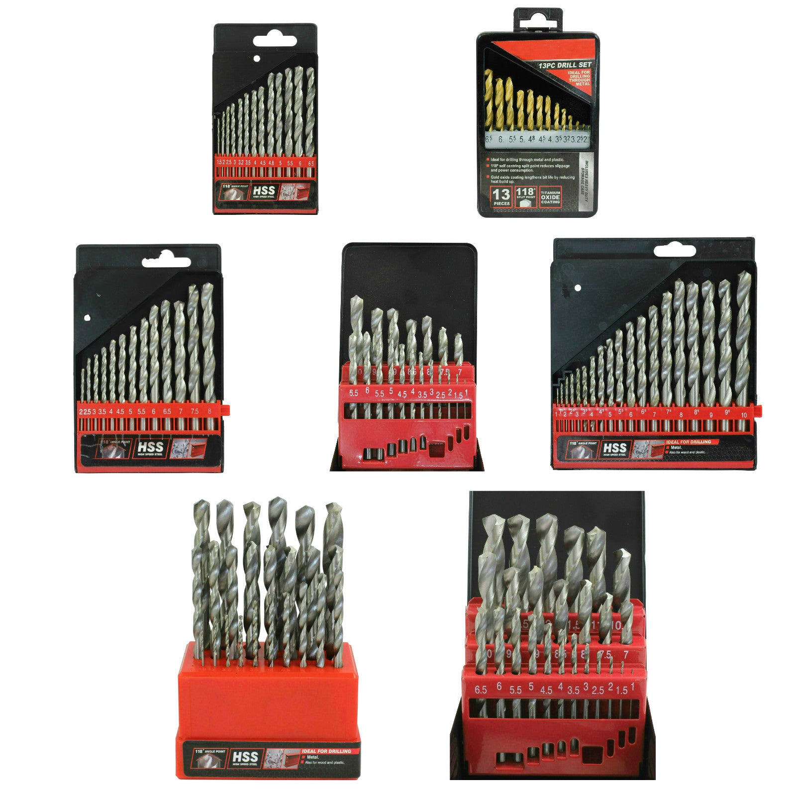 Drill Bit Set 13pc HSS for Wood & Steel
