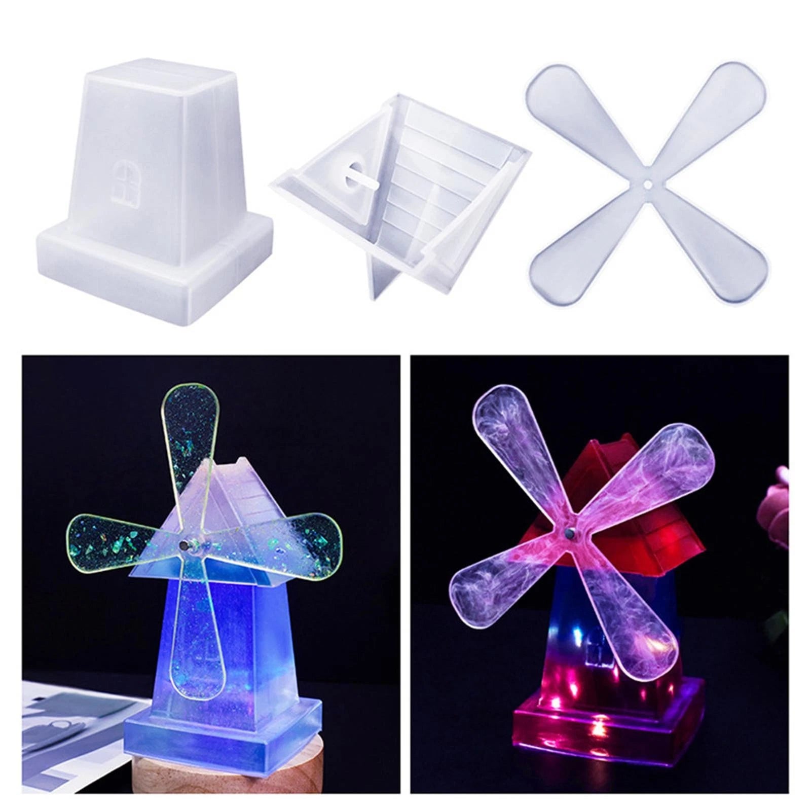 Diy Rotary Windmill Silicone Mould Resin Epoxy Casting Ornament Decor