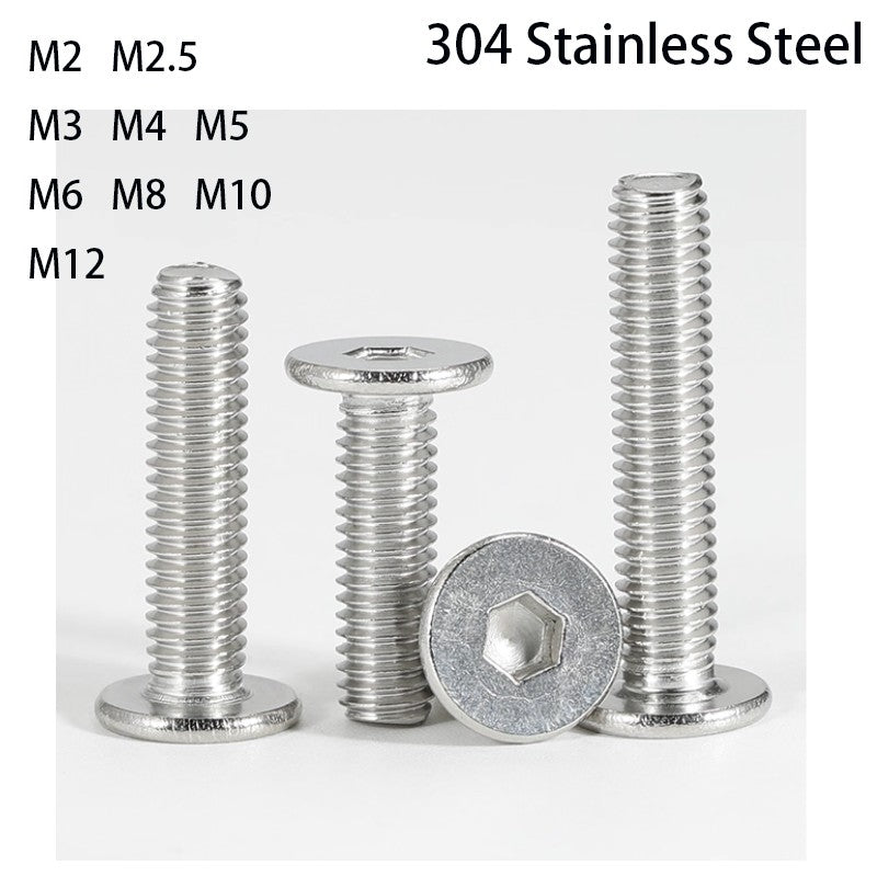 A2 304 Stainless Steel Flat Head Socket Cap Screws Metr