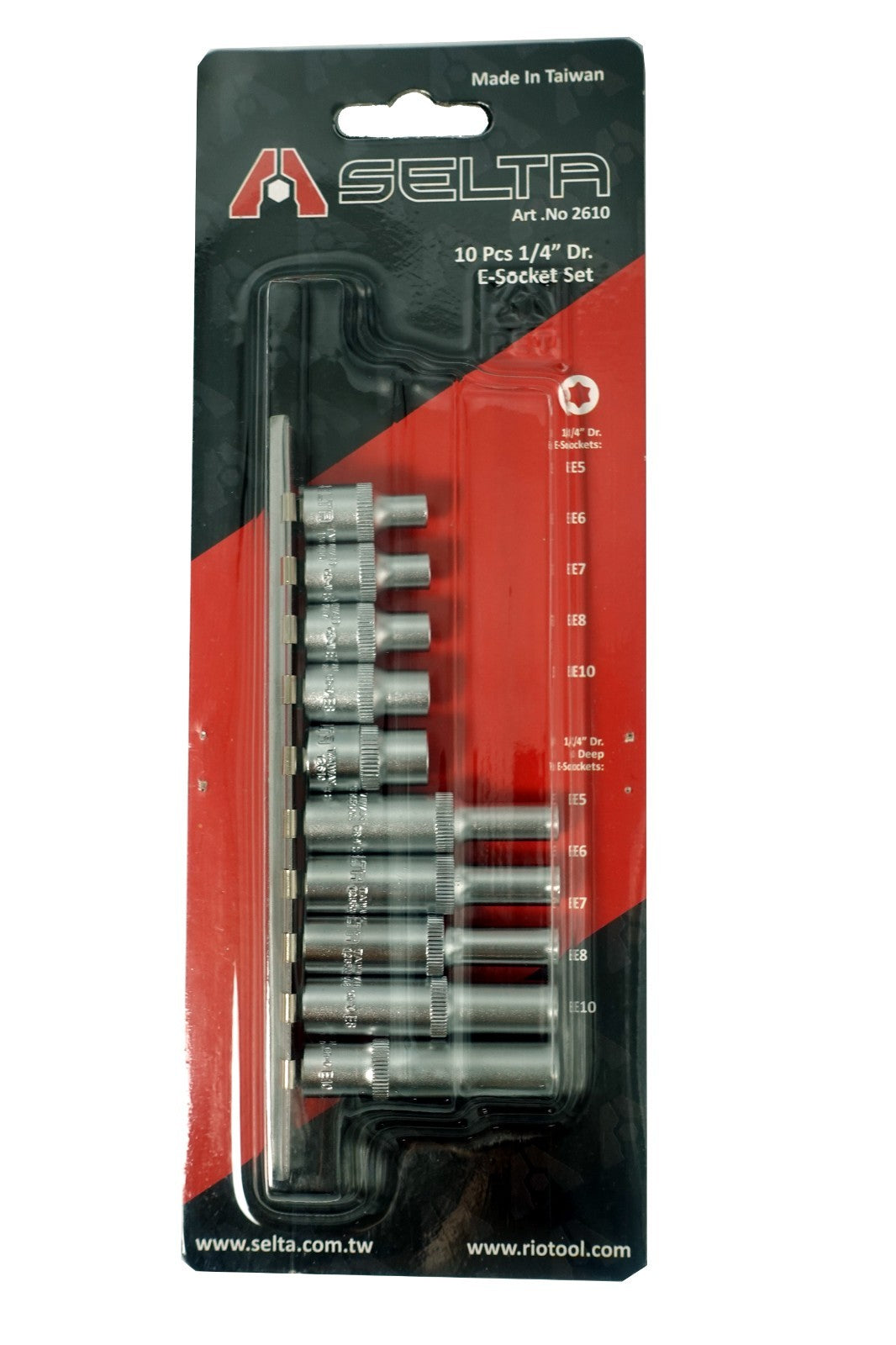 Selta Taiwan 1/4" Dr. Torx E-star Female Reguar & Deep Socket Set: