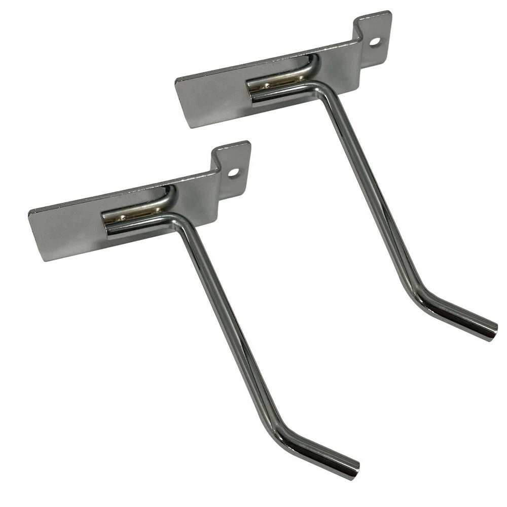 4" Slatwall Hook Panel Display Hooks, 1/4" Thickness Metal, Chrome -