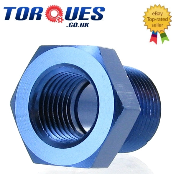 3/8" Npt Male to 1/4" Npt Female Straight Adapter- Blue