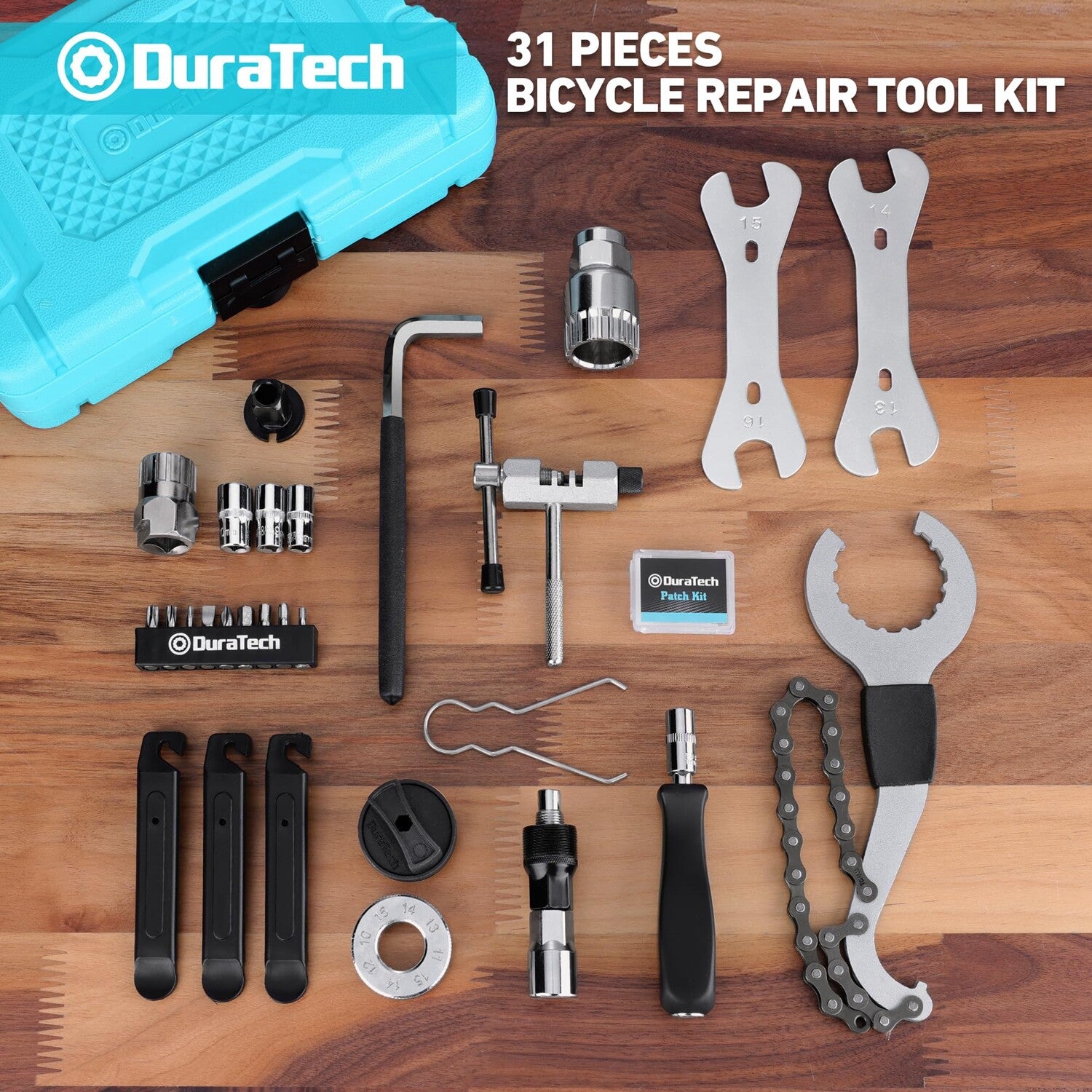 DURATECH 31PCS Bike Tool Kit Bicycle Tool Kit Bike Repair Tool Kit
