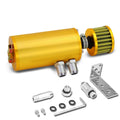 Gold 5.5"x2.4" Aluminum Engine Oil Catch Tank 140ml+filter Fit
