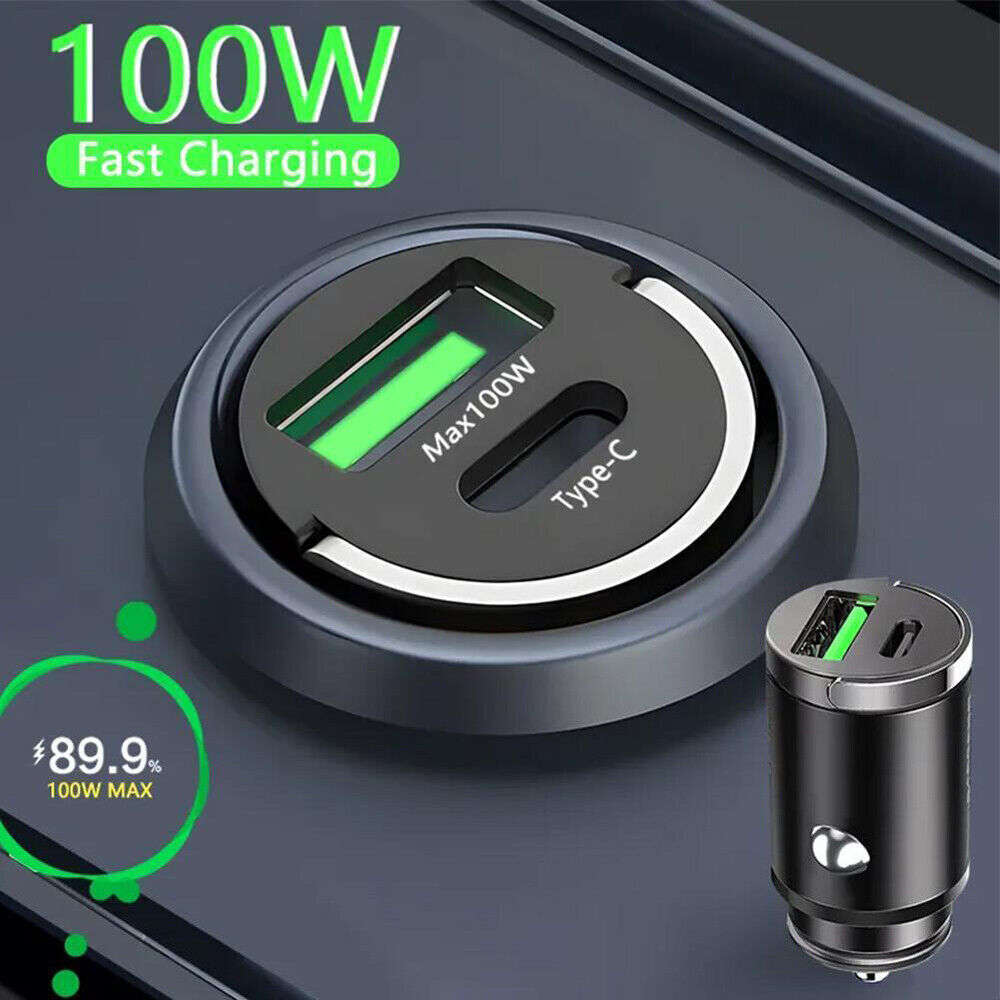 100W Phone Charger USB Type C QC3.0 Black Fast Charging For Samsung