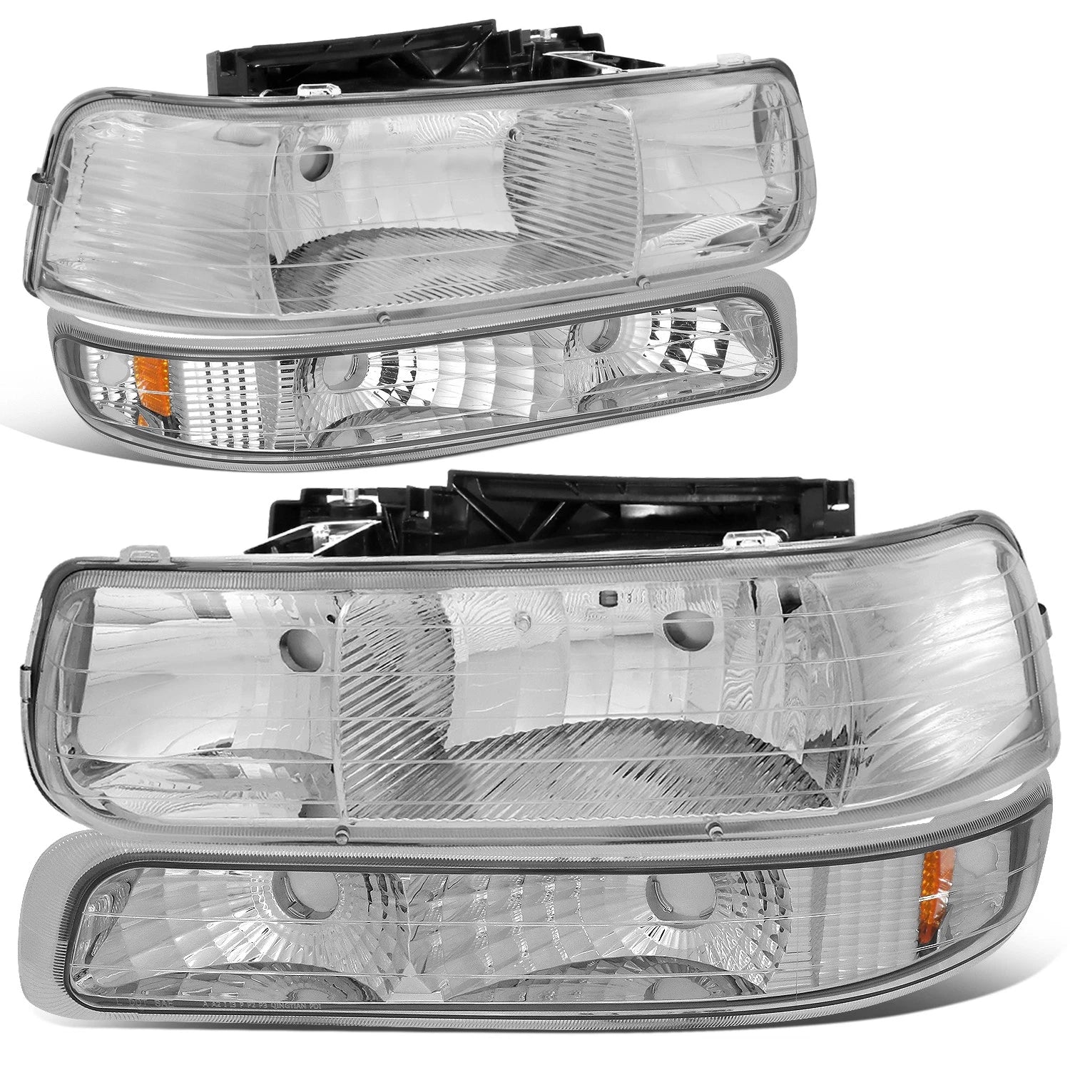 For 1999-2002 Chevy Silverado Chrome Housing Amber | Built Supply Co