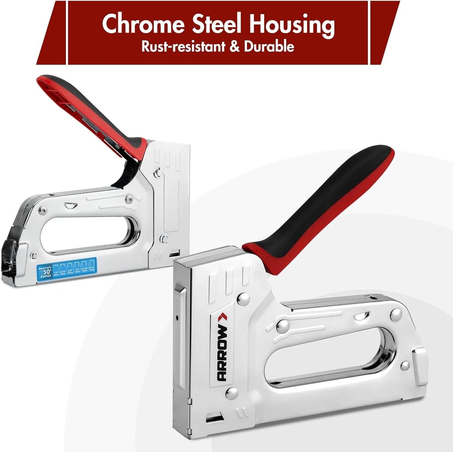 Arrow Heavy Duty Staple Gun Kit Manual Stapler T50 1/4" 3/8" 1/2"