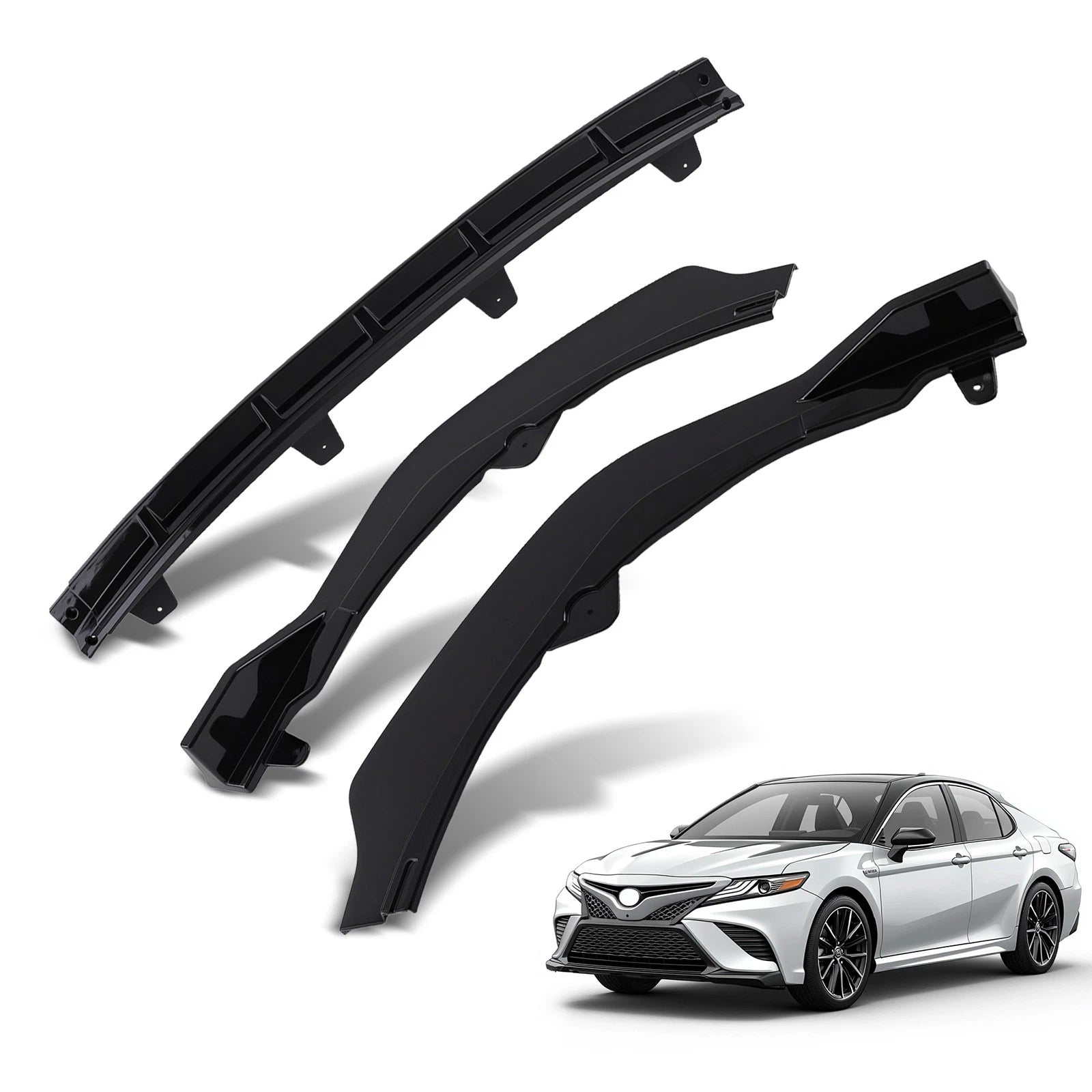 Black Front Protection Lip for Toyota Camry SE XSE 2021-22 Bumper Spoiler Kit