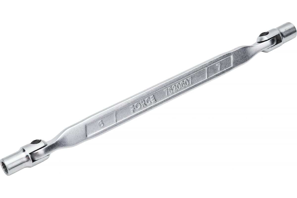 Force 752 Hinged Swivel Flex Double Head Socket Saltus Wrench Metric
