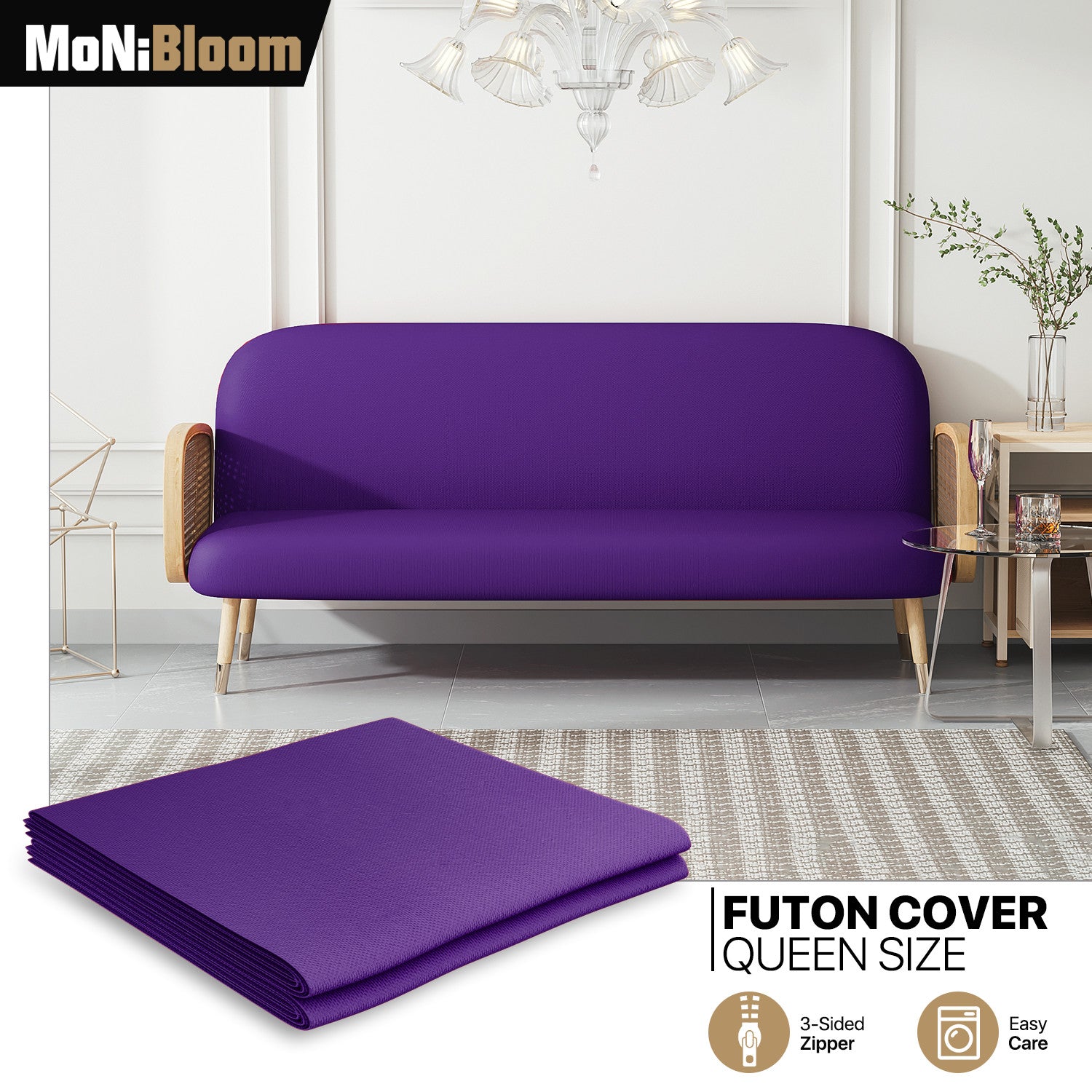 Lavender Queen Size Slipcover Stretch Futon Cover Washa