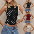 Polka Dot Tank Top For Spring Season Lightweight Material Sleeveless