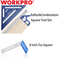WORKPRO 2PIECE Rafter Square &Combination Square Tool Set/8-inch Try
