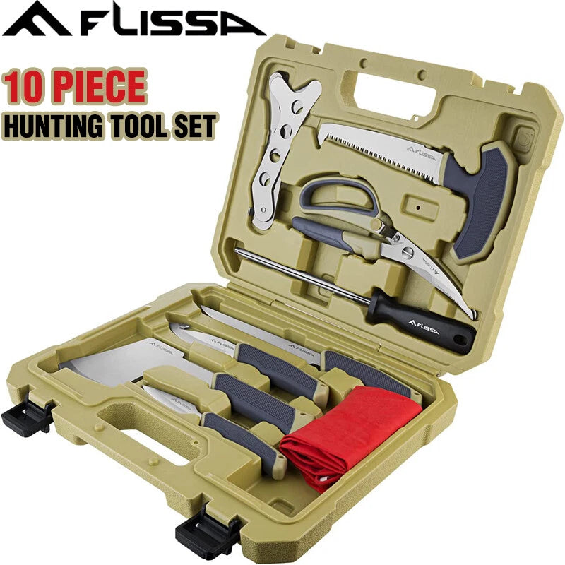 Flissa Hunting Field Dressing Kit Hunting Knife Sets Skinning Knife
