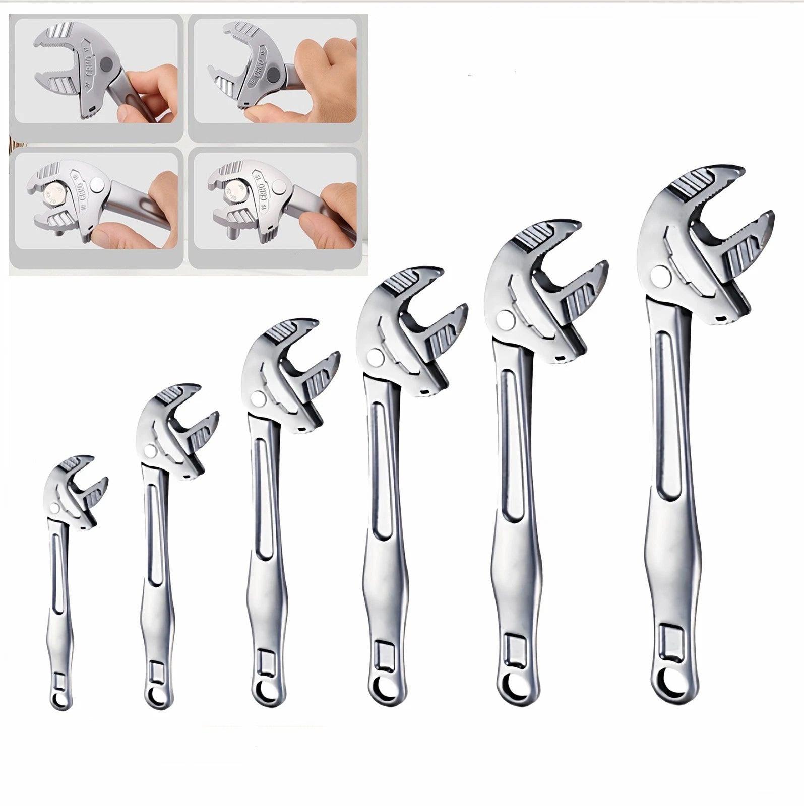 Adjustable Self-setting Spanner Heavy-duty Wrench Crab Claw Ratchet