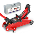 5.1-13 In 4000lbs Capacity Hydraulic Red Floor Jack(2 Ton ) W/ Swivel