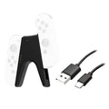 V Shape Charging Grip Charger W/ Usb Port For Nintendo Switch Joycon
