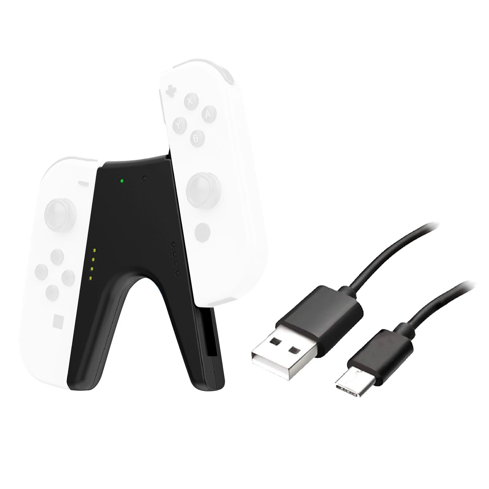 V Shape Charging Grip Charger W/ Usb Port For Nintendo Switch Joycon