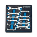 Capri Tools Slim Mini Open End Wrench Set, Metric And Sae, 11-piece