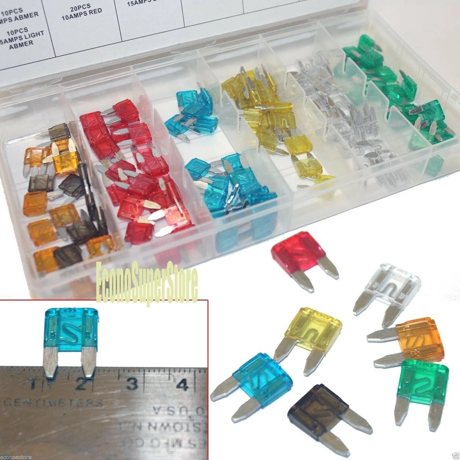 Mini Assorted Car Fuse Color Coded Fuse Replacement Kit Auto Suv &