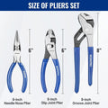 Workpro Pliers Set, 3-piece Pliers Tool Kit With Soft Handle Carbon