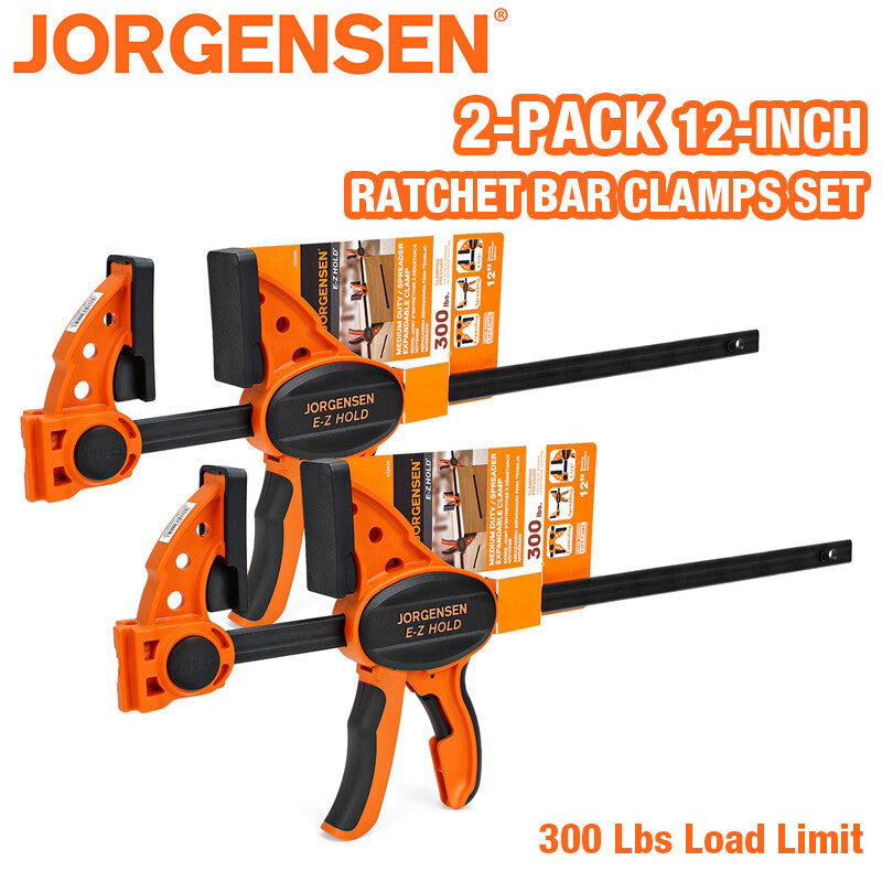 ORGENSEN 2-Pack Ratchet Bar Clamps Set E-Z Hold 12-Inch by ORGENSEN