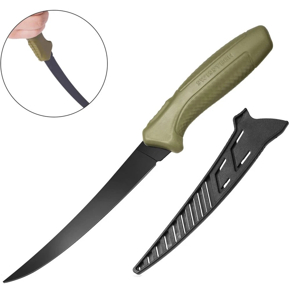 Swiss+Tech 6" Fillet Knife Stainless Steel Fishing Knife for Filleting Boning US