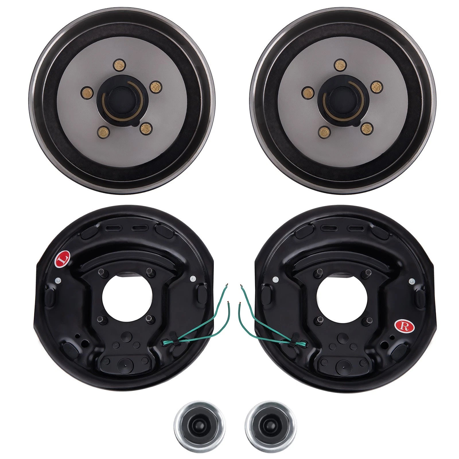 Pair Trailer 10 x 2 1/4" Electric Brake 5 on 4.5 Hub Drum Kit Fit 3500 lbs Axle