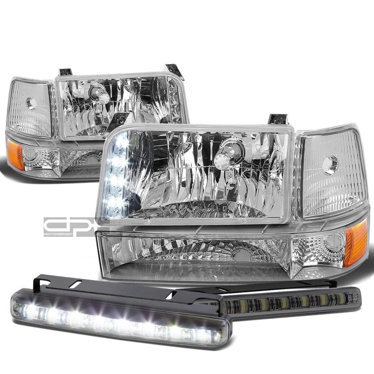 Chrome Housing Led Headlight+ambe<wbr/>r Corner+drl | Built Supply Co