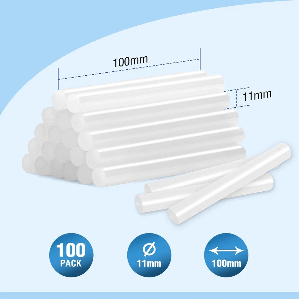 Workpro 100-pack 0.43x4" Full Size Hot Glue Sticks | Built Supply Co