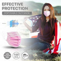 [Pink] Disposable Face Masks 3-ply Non Medical Surgical Earloop Cover