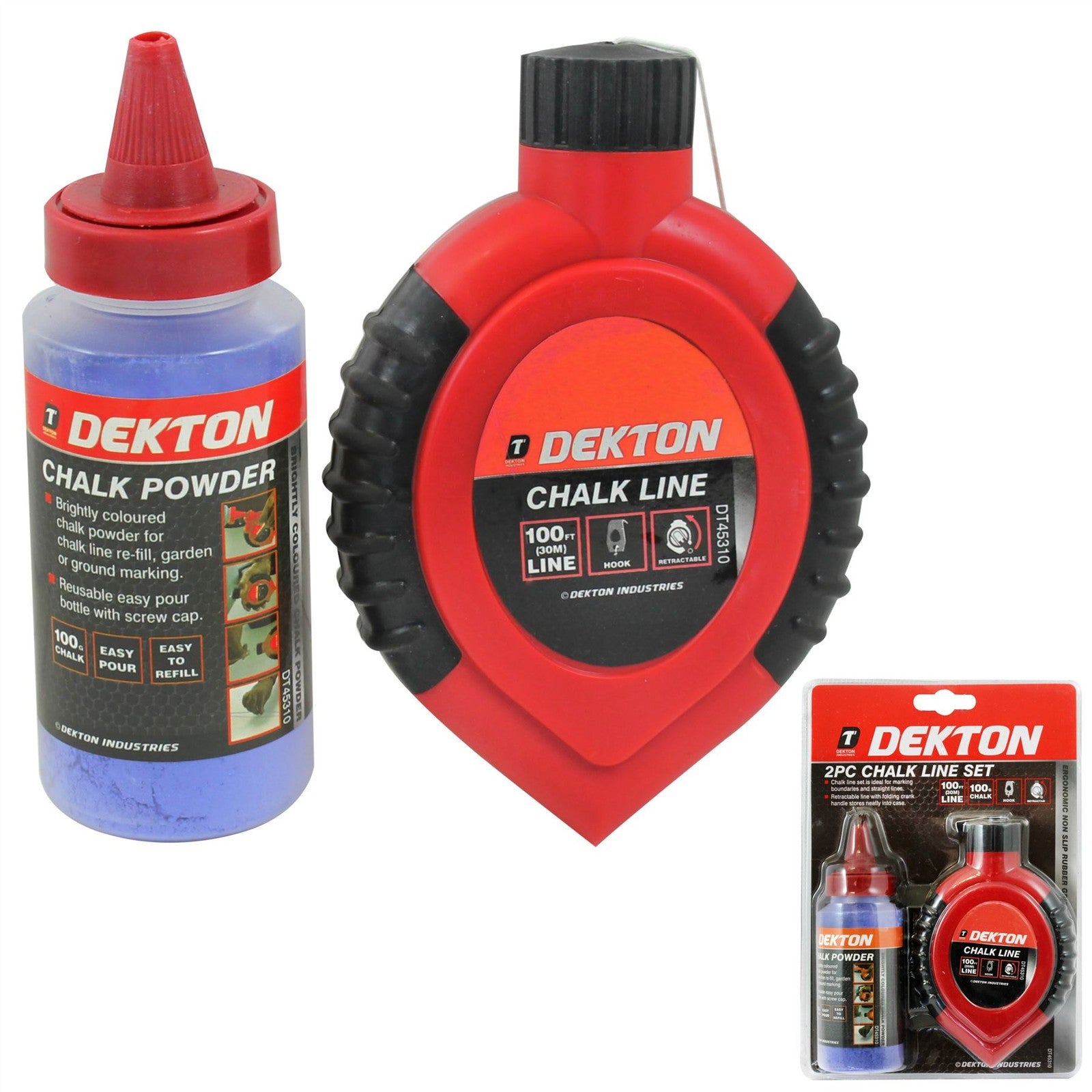 Dekton 2pc Builders Chalk Line Kit