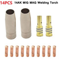 Advanced 14Pcs Welding Torch Gas Nozzle and Tip Holder Kit for MIG/MAG 14AKOpens