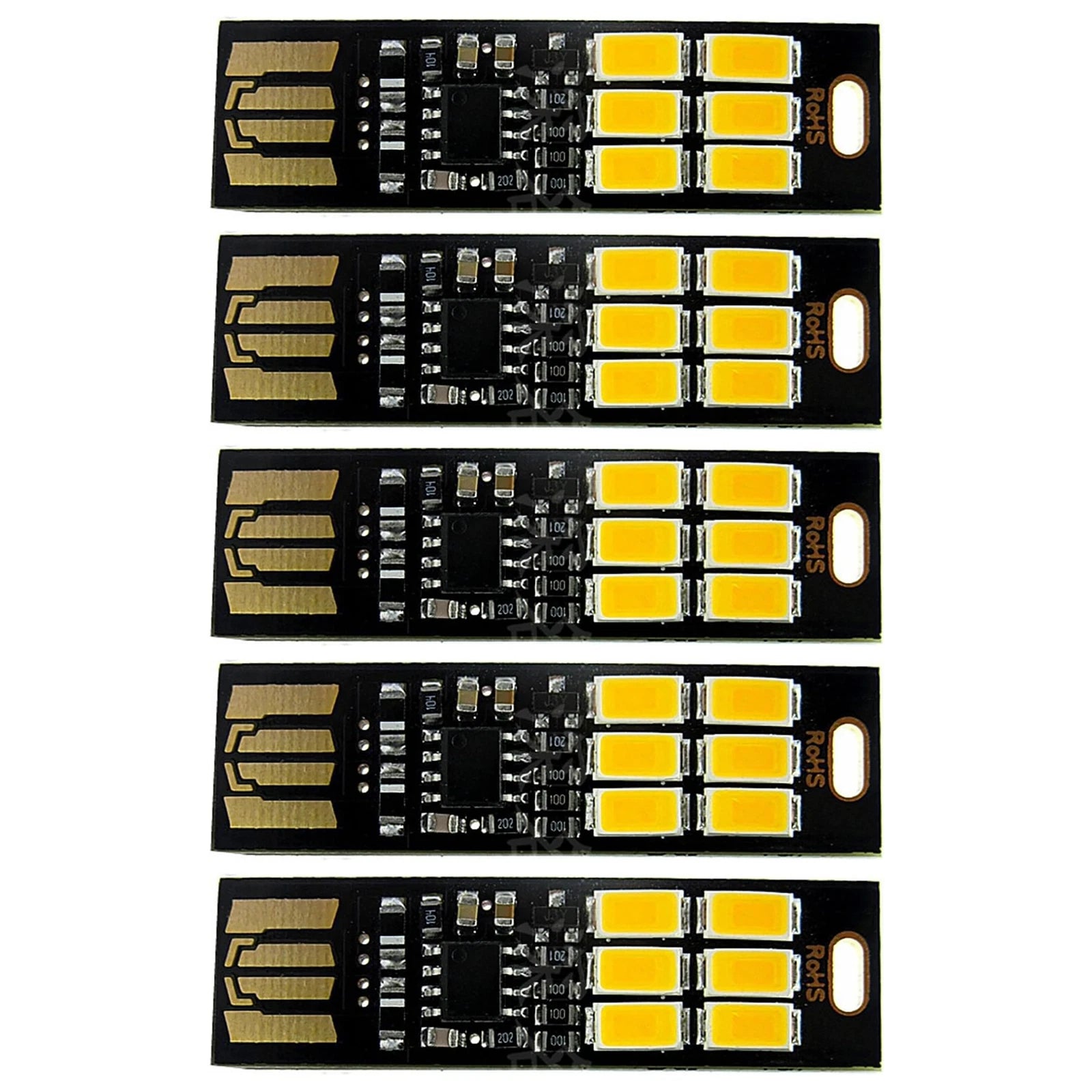 6-LED Usb Portable Keychain Lamp With Touch Dimming 1W 3200k Warm