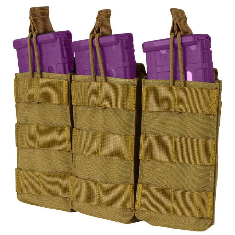 Modular Tactical Open Top Triple Magazine Mag Pouch - Coyote