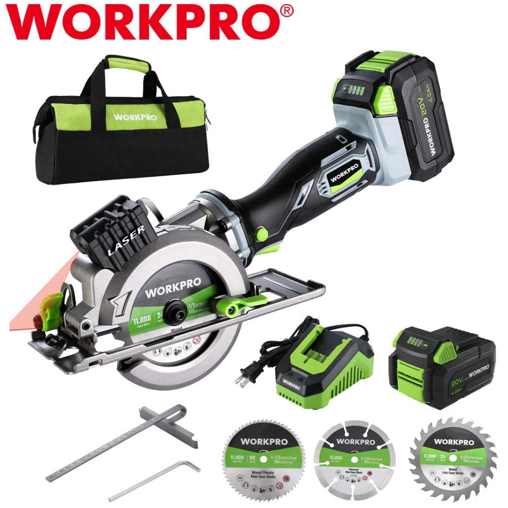 Workpro 20V 4-1/2" Cordless Mini Circular Saw | Built Supply Co
