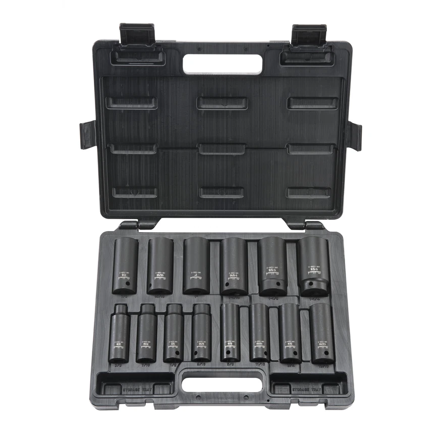 14pc Blackhawk By Proto 1/2" Drive Deep Impact Socket Set SAE 6-Point UW-1514DS