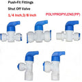 1/4" Push Fit Shut Off Valve Fittings