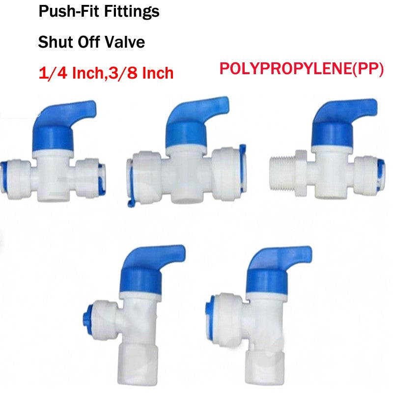 1/4" Push Fit Shut Off Valve Fittings
