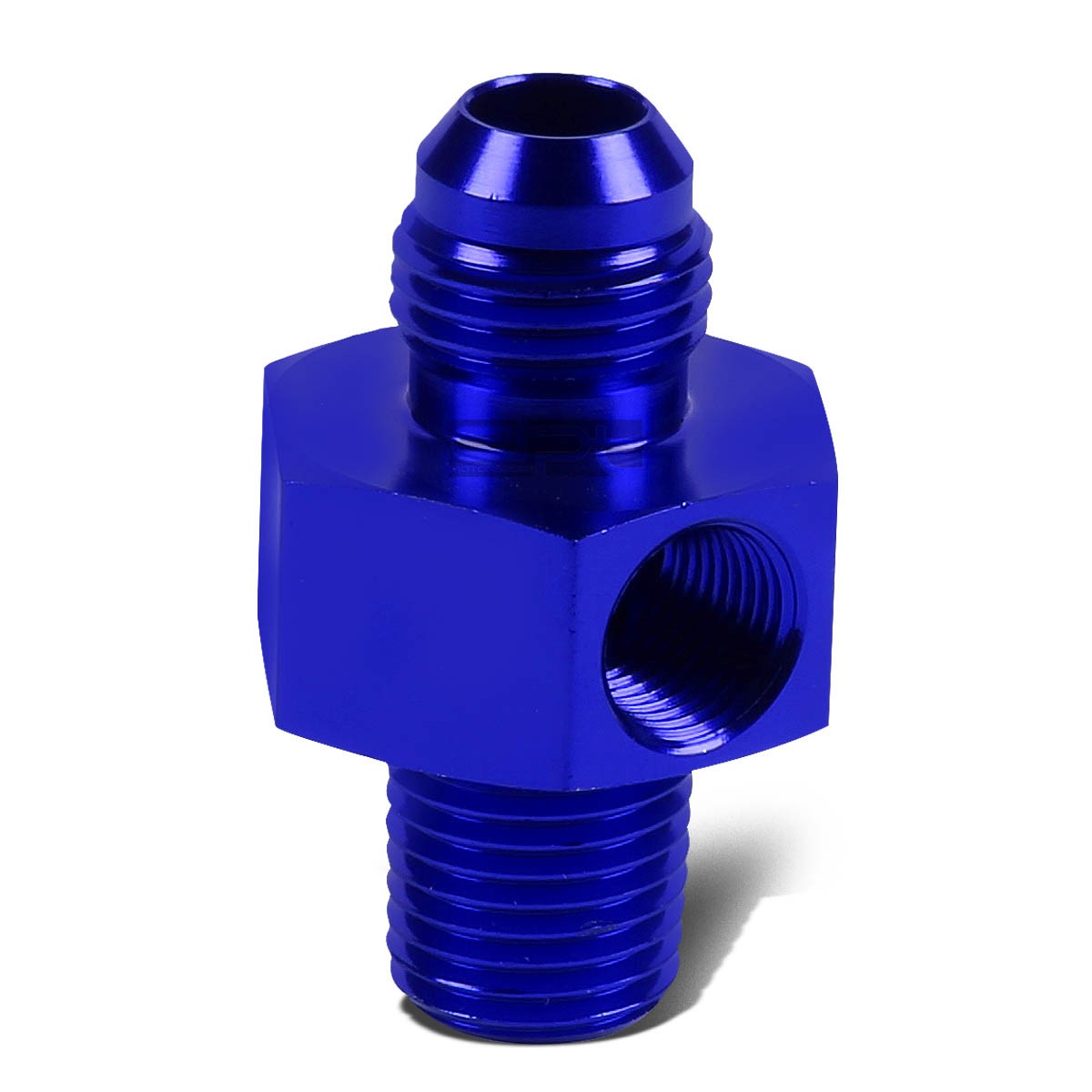Blue 6-An Flare To 3/8" NPT Fitting/Coupler/Adapter+1/8"