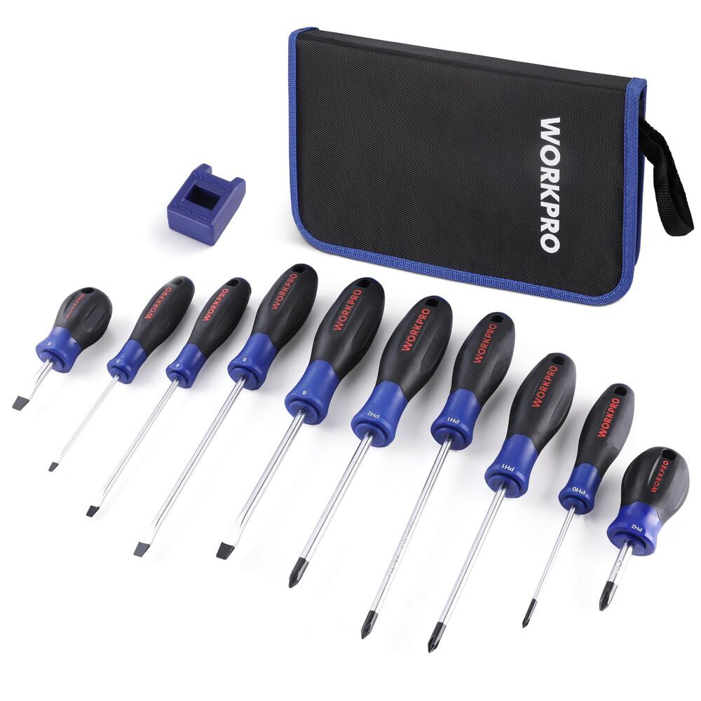 WORKPRO 10-Piece Magnetic Screwdriver Set Phillips Slotted