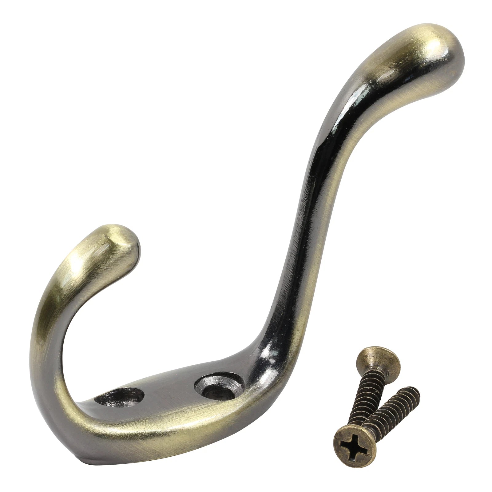 Rok Hardware Heavy Duty Coat Hook, 3-1/2", Antique Brass