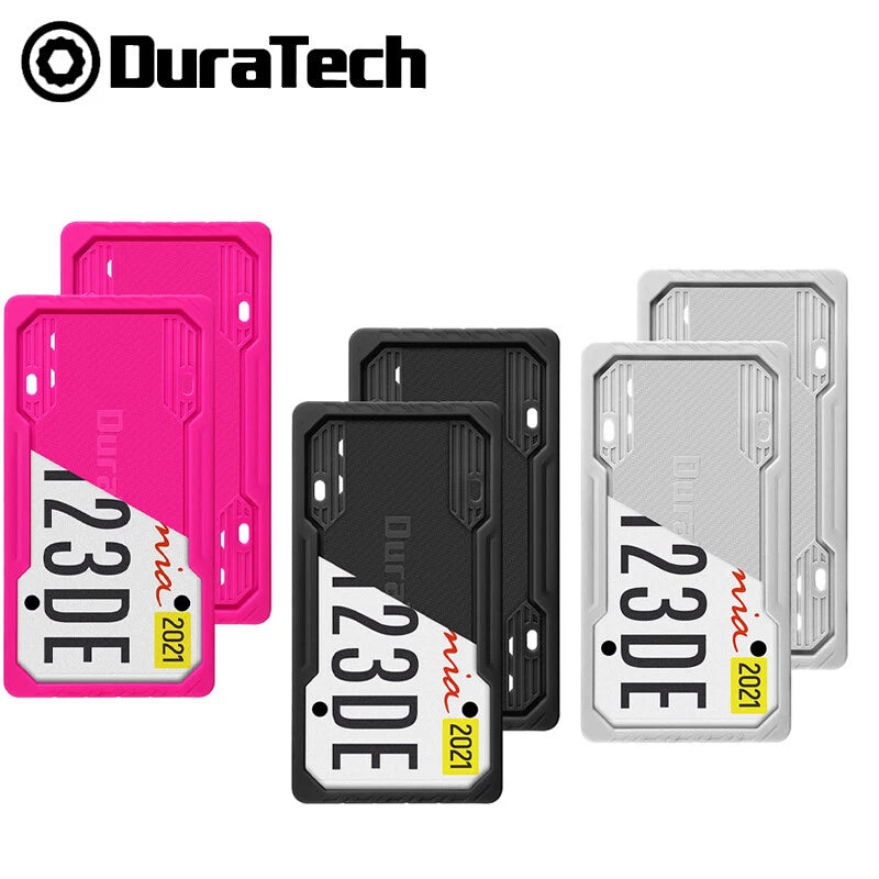 Duratech Black/pink/gre<wbr/>y Silicone License Plate With