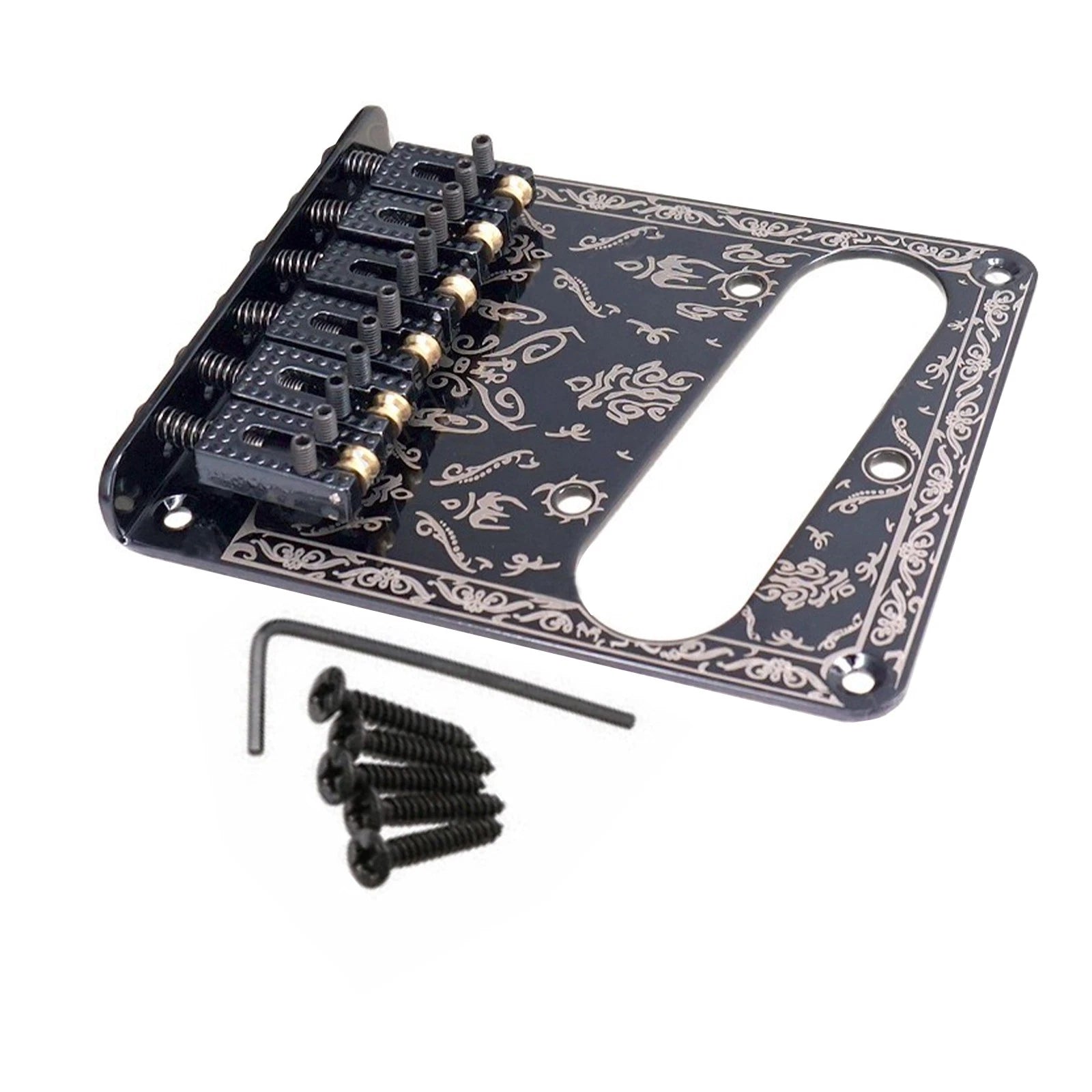 6 String Saddle Volume Control Bridge Plate For Fender Tele Electric