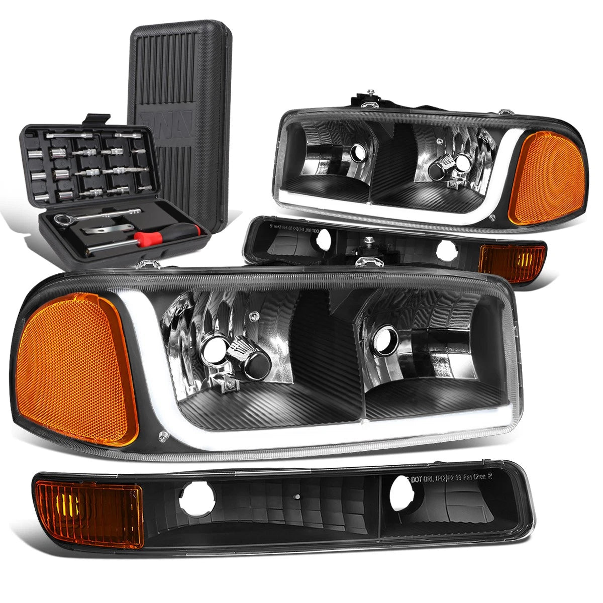 For 1999-2007 Gmc Sierra Led Drl Tube Black/amber | Built Supply Co