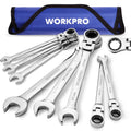 Workpro Flex-head Ratcheting Combination Wrench Set Metric 8-17mm