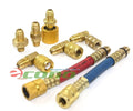 Automotive A/c Manifold Gauge Adapter Set Brass Flexible Hose 90