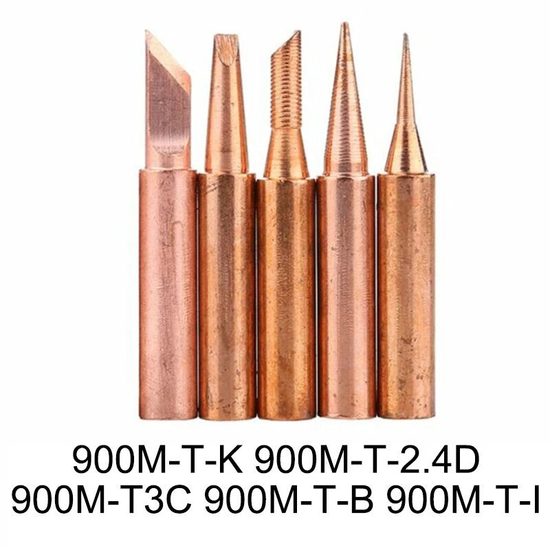 5p/set 900m-t-k 6mm Soldering Tips Pure Copper Electric Iron Head